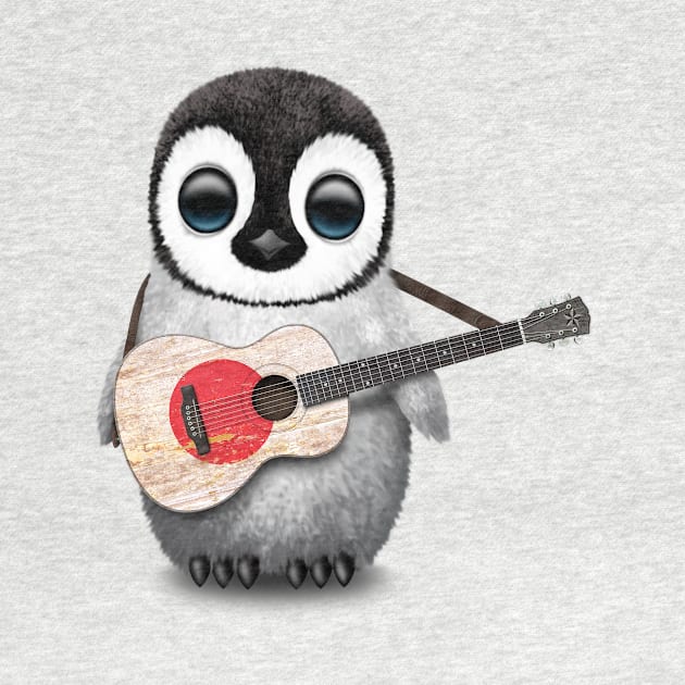 Baby Penguin Playing Japanese Flag Guitar by jeffbartels